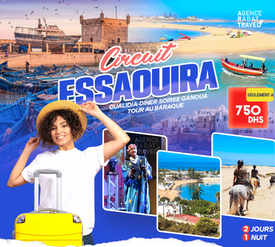 🌊 Week-end Essaouira & Oualidia – 2 Jours / 1 Nuit